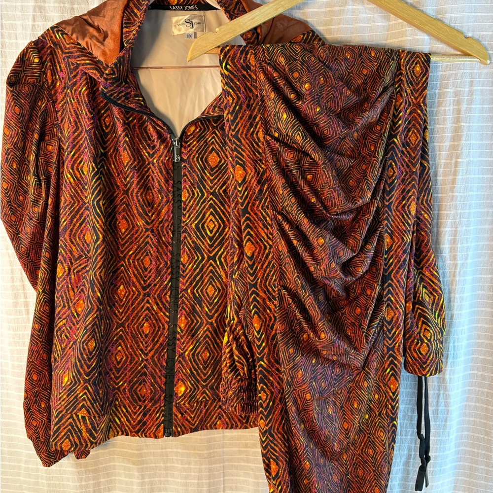 Sassy Jones Multicolor Geometric Hoodie